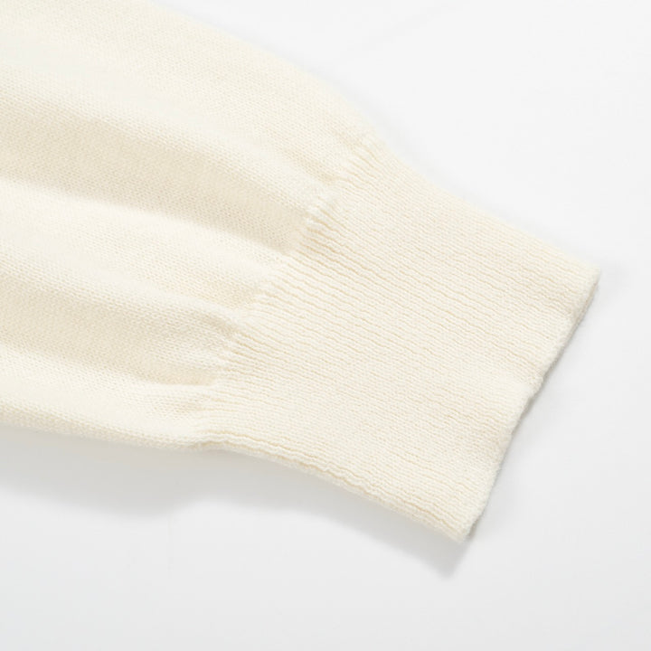 Men’s Abstract Face Art Knitwear – Cream