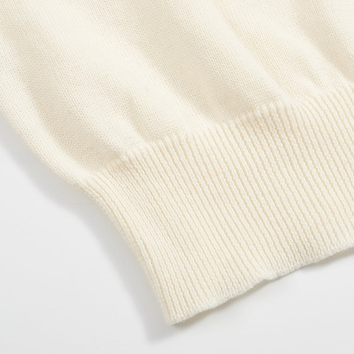 Men’s Abstract Face Art Knitwear – Cream