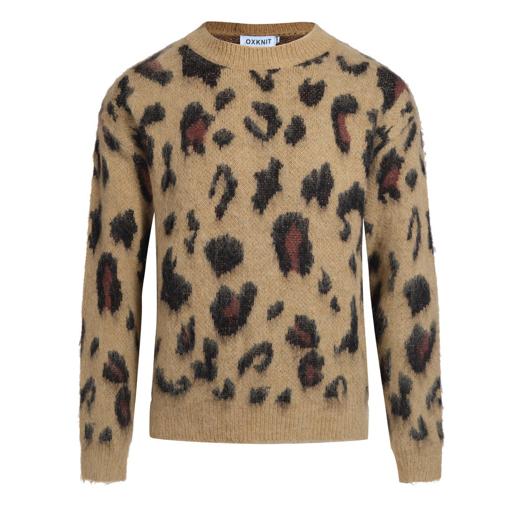 Streetwear Reversible faux fur leopard print zip up hoodie
