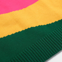 Men's Color Block Wave Knit Sweater – Blue, Pink, Yellow & Green