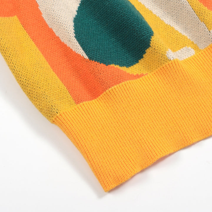 Women's Retro Cat Knit Sweater – Bold Colors