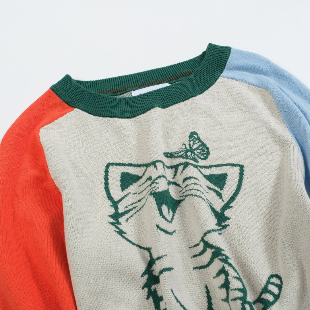 Mehrfarbige Katze Jacquard Strickwege für Frauen
