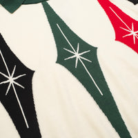 Men's green vintage knit crew neck polo shirt