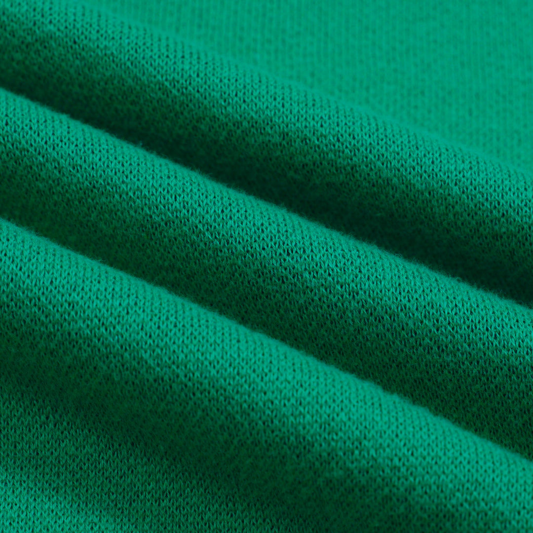 Women’s Green Sweater with Black Cat Faces – Quirky MOD Knit with Balloon Sleeves-Cropped Length