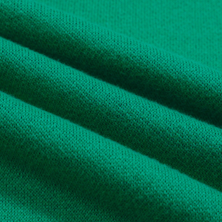 Women’s Green Sweater with Black Cat Faces – Quirky MOD Knit with Balloon Sleeves-Cropped Length
