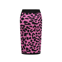 Women’s Pink Leopard Print Knit Set with Leopard and Plant Graphic