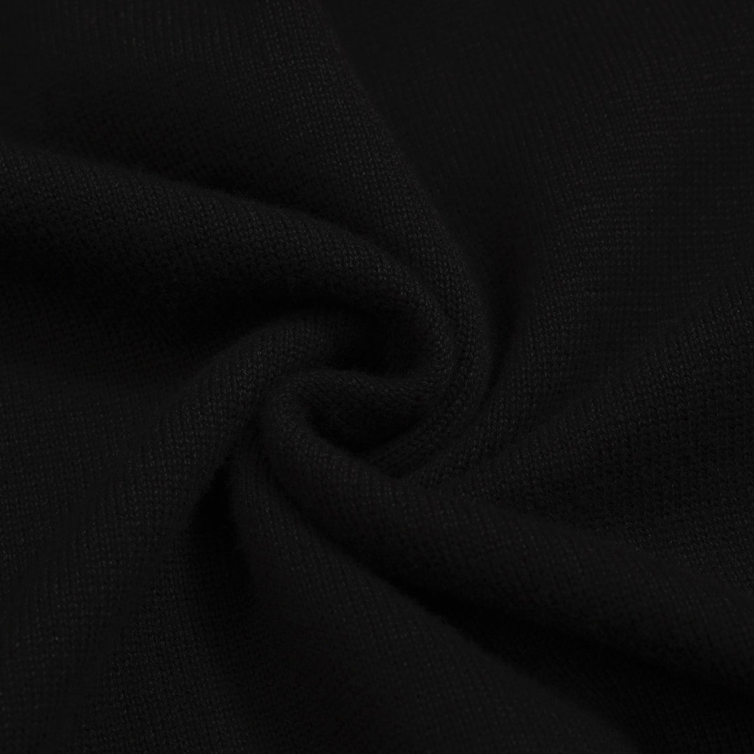 Women's black embroidered V-neck knitwear