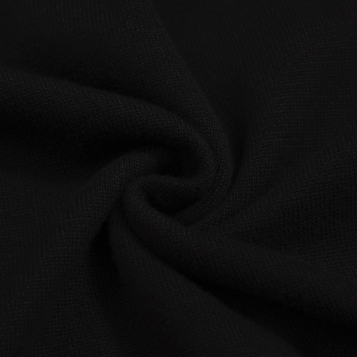 Women's black embroidered V-neck knitwear