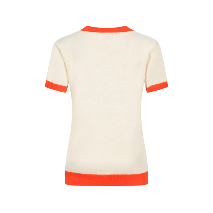 Women's Retro Cat & Daisy Knit Top – Orange