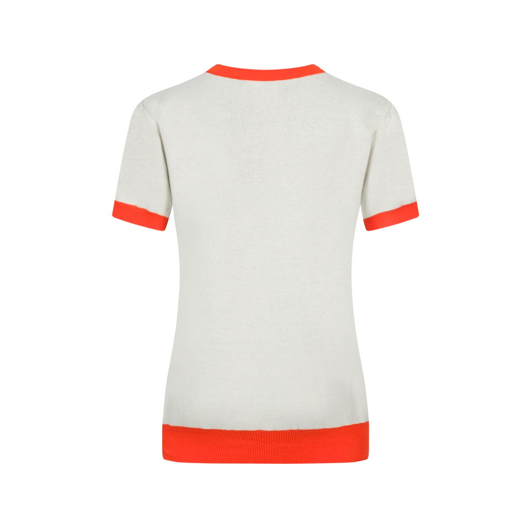 Women's white rooster jacquard knitwear