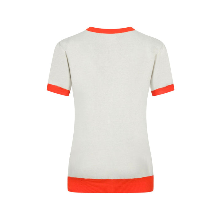 Women's white rooster jacquard knitwear