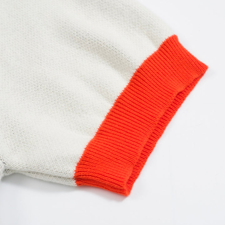 Women's white rooster jacquard knitwear