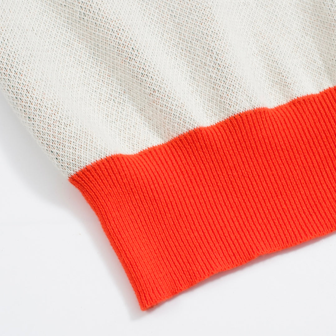 Women's white rooster jacquard knitwear