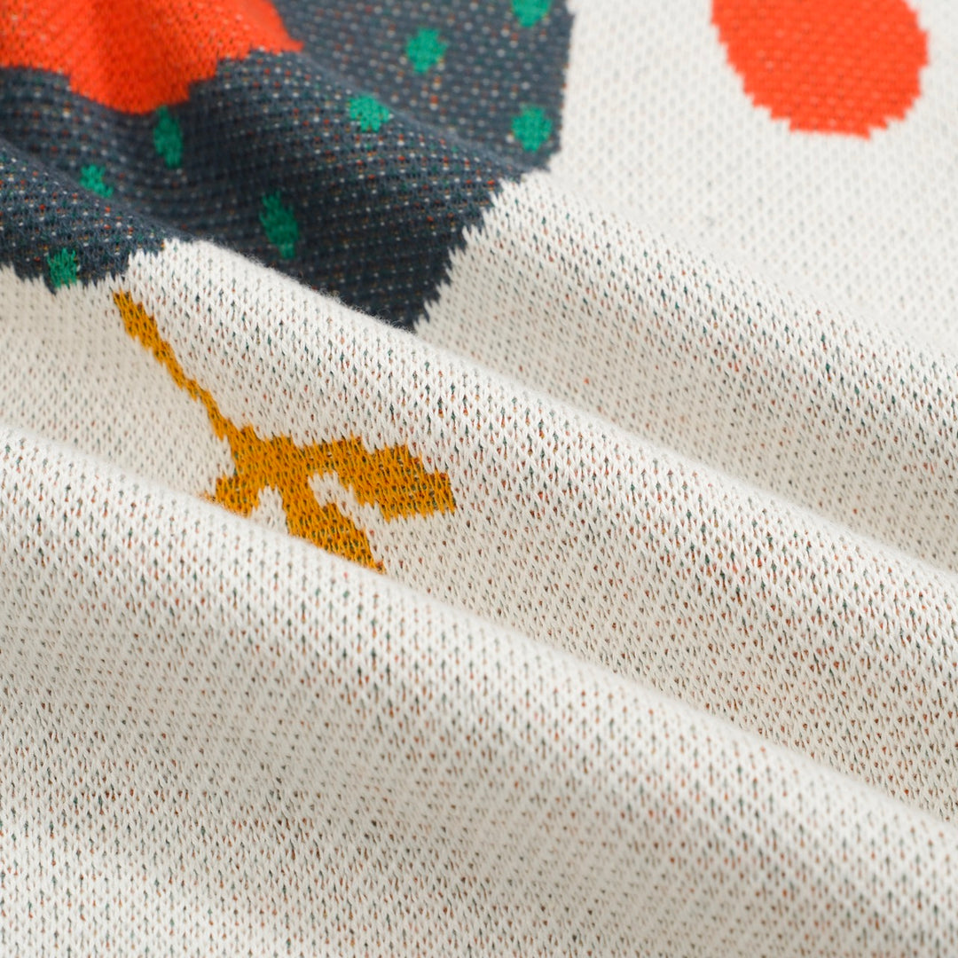 Women's white rooster jacquard knitwear