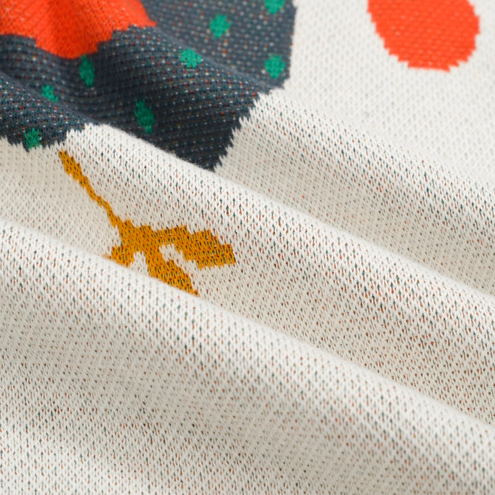 Women's white rooster jacquard knitwear