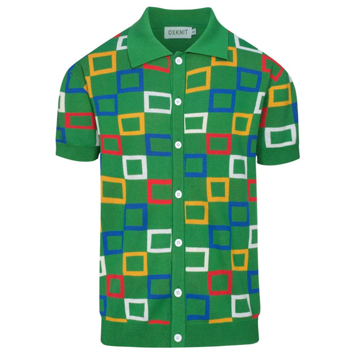 Men's green vintage period jacquard cardigan