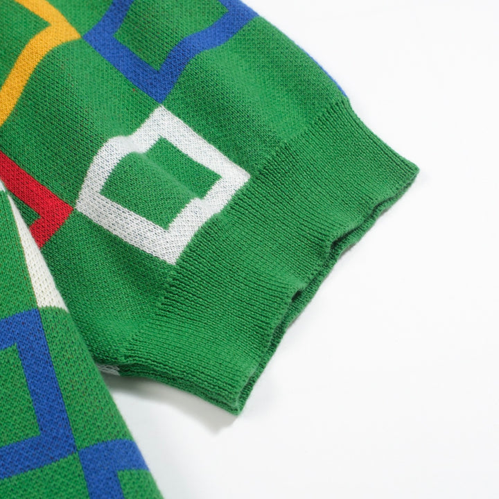 Men's green vintage period jacquard cardigan