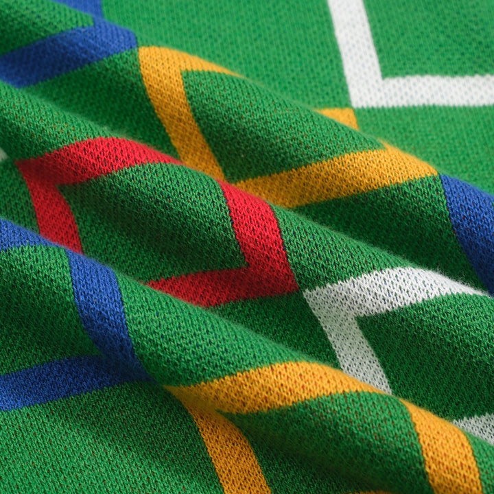 Men's green vintage period jacquard cardigan