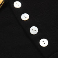 Men's Tiger Tattoo Knit Polo – Black Leopard Print Collar Shirt with Bold Graphics