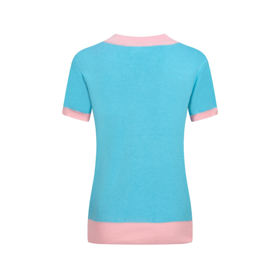 Women's blue Art Birdie jacquard knitwear - designed by Carrie Cantwell