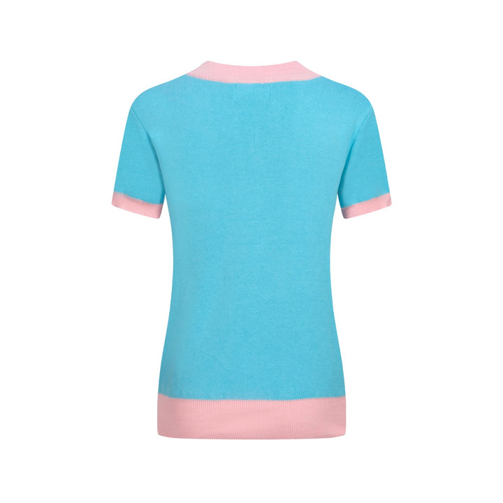 Women's blue Art Birdie jacquard knitwear - designed by Carrie Cantwell