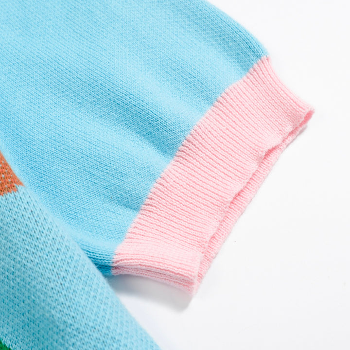 Women's blue Art Birdie jacquard knitwear - designed by Carrie Cantwell