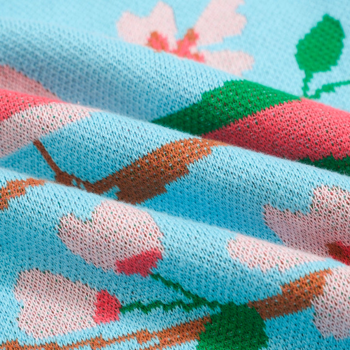 Women's blue Art Birdie jacquard knitwear - designed by Carrie Cantwell