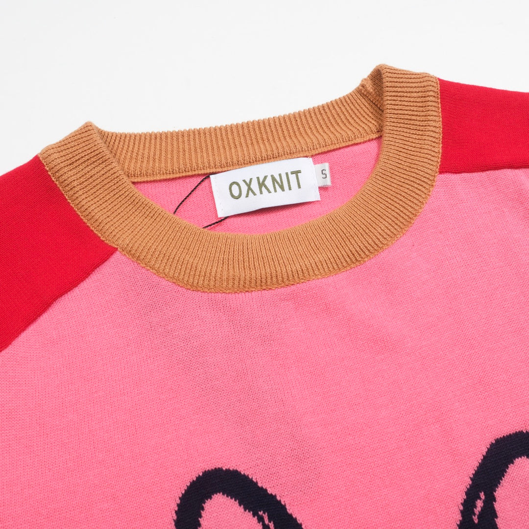 Women's rose dog jacquard shoulder knitwear