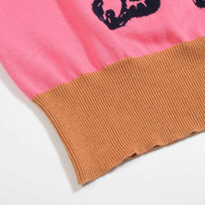 Women's rose dog jacquard shoulder knitwear