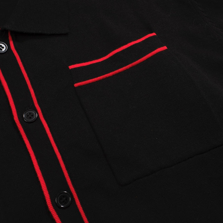 Men's black pocket knit cardigan