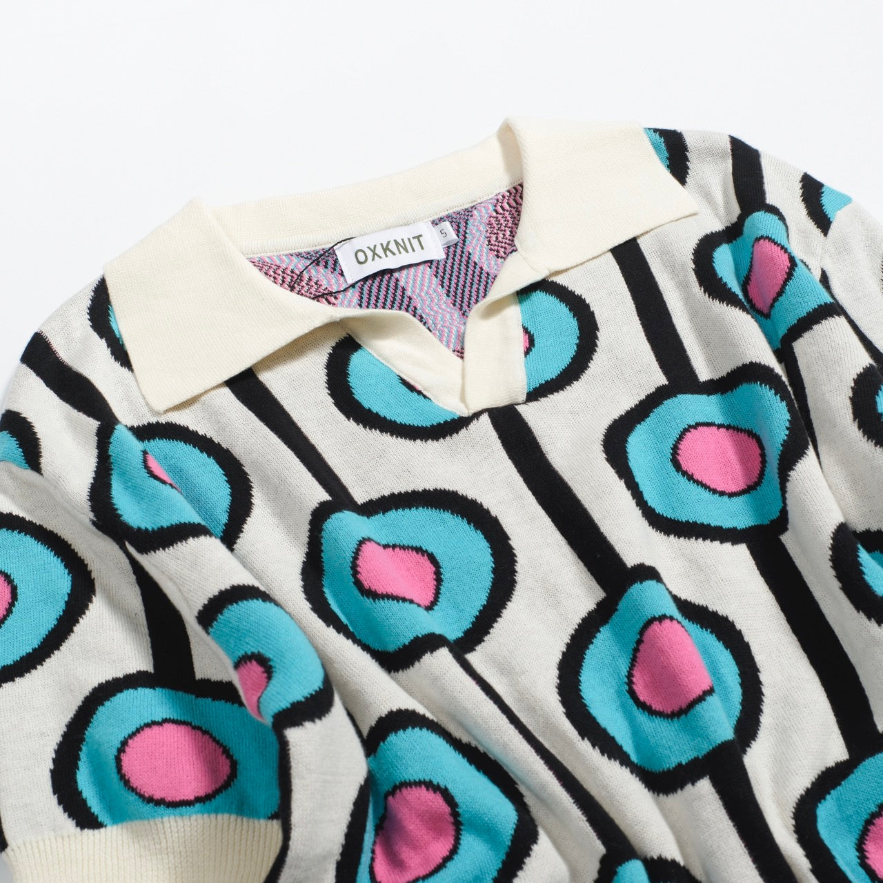 vector mosaic knit polo （BECK and CALL） New In – OXKnit