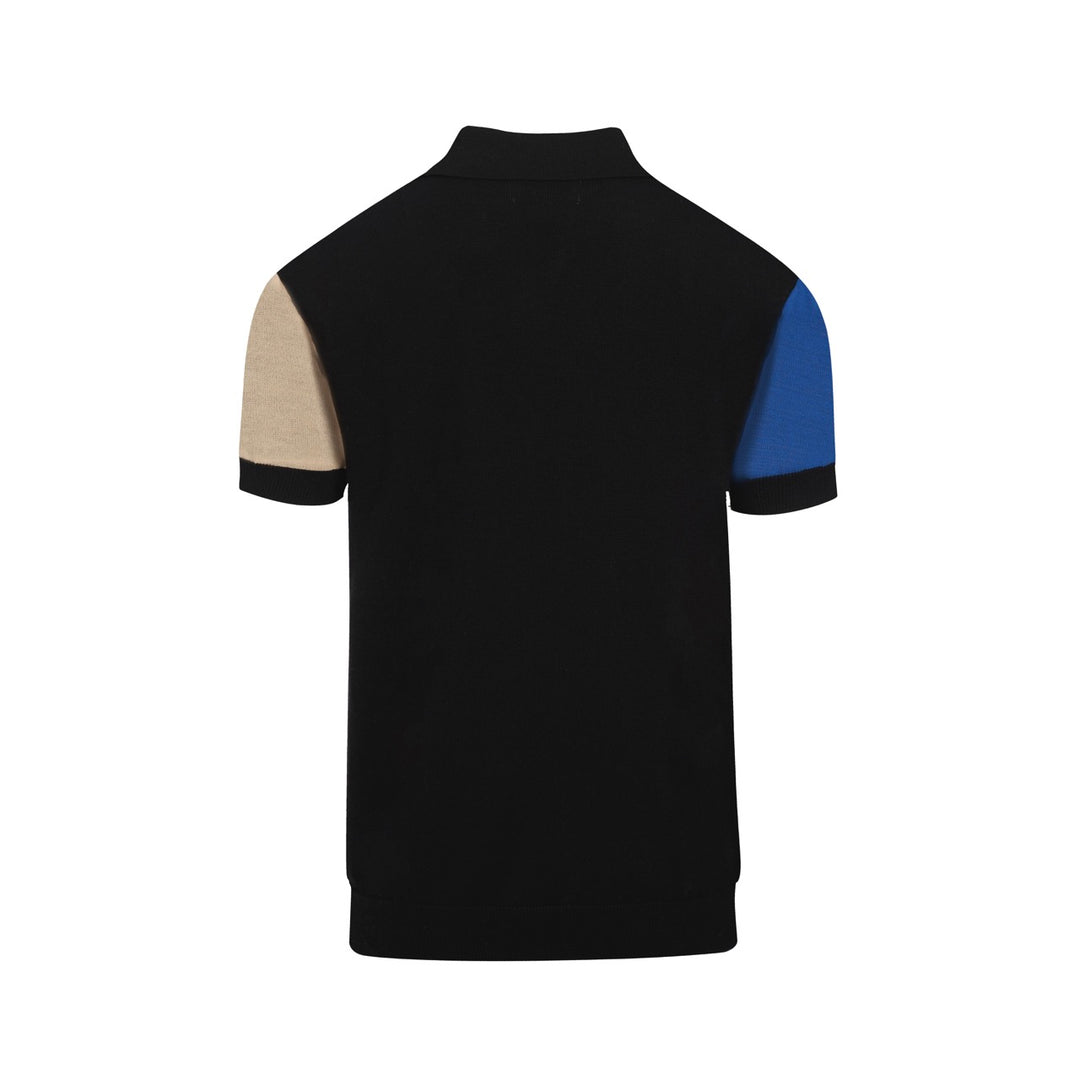 Art multicolore masculin Jacquard Polo à col en V tricoté