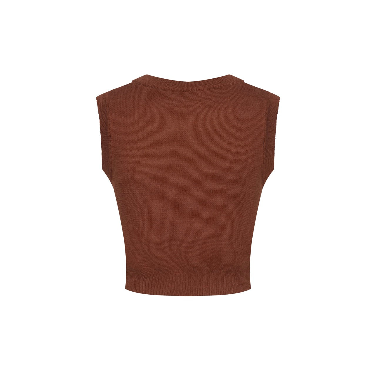 Women's Brown Retro Stripe Knit Set – Crop Top & Pencil