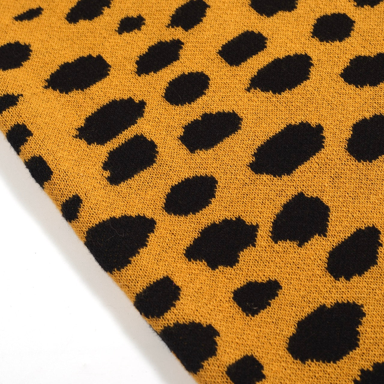 Women's Green Leopard Print Knit Set with Cheetah Graphic