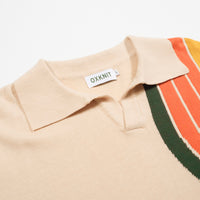 Men's vintage Art White apricot V-neck knit polo