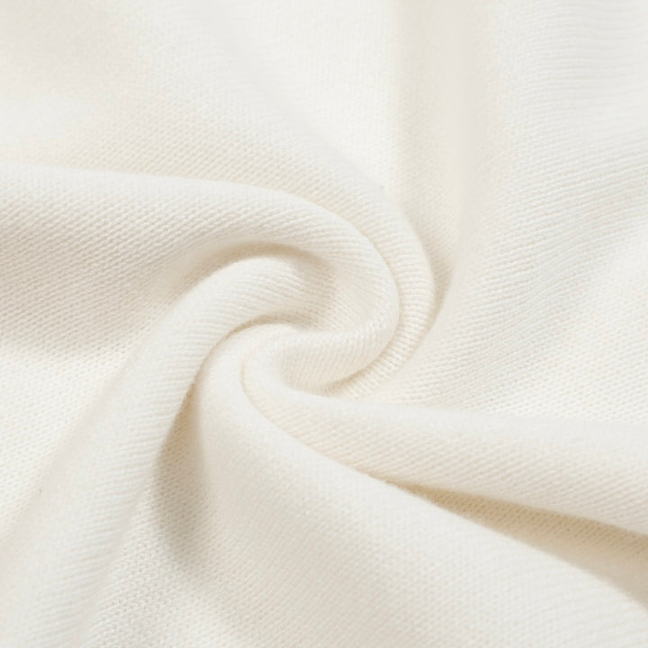 Dames retro witte regenboogstreep gebreide set met zonafbeelding