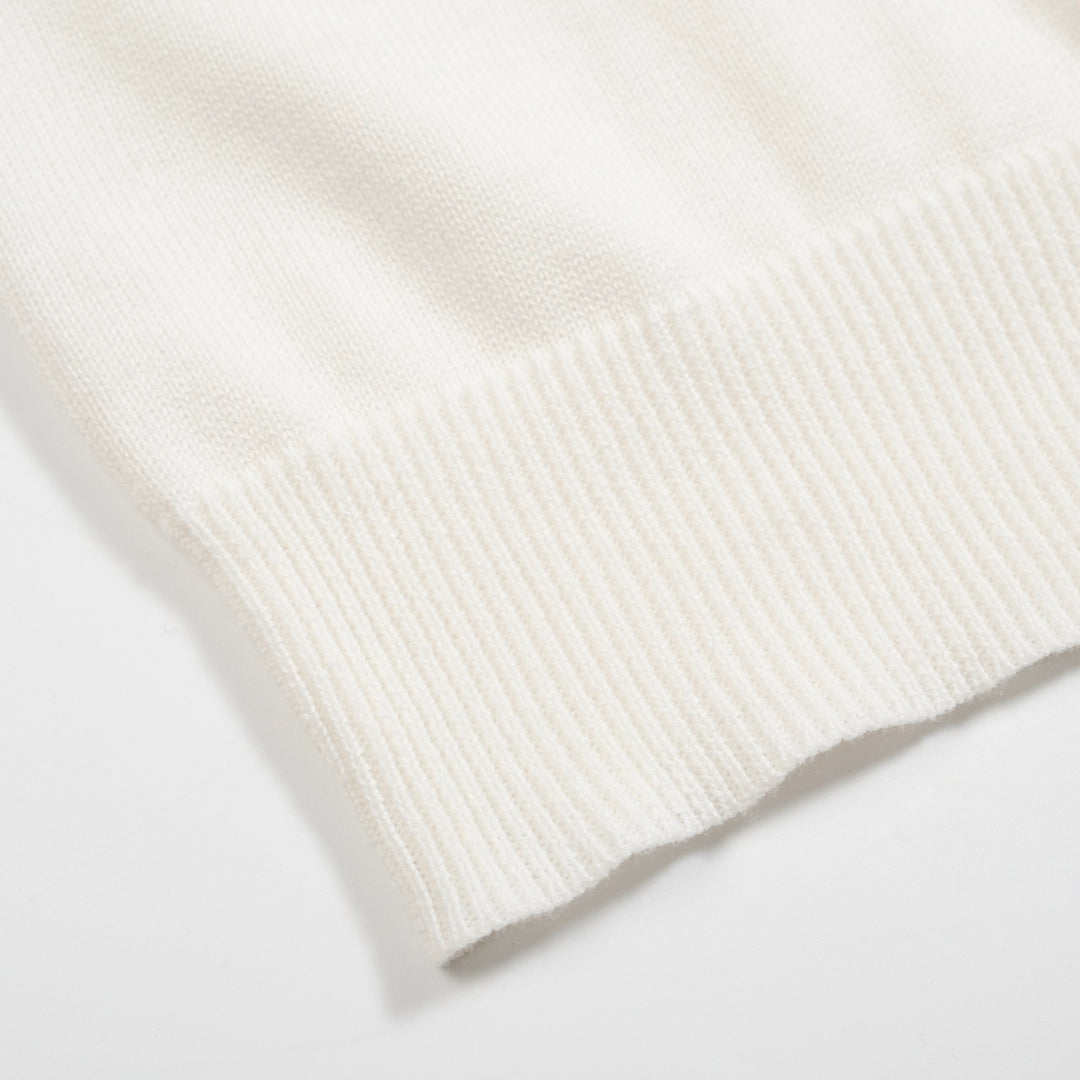 Dames retro witte regenboogstreep gebreide set met zonafbeelding