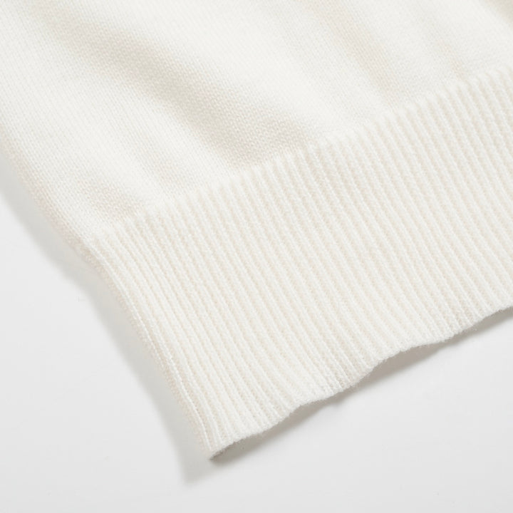 Dames retro witte regenboogstreep gebreide set met zonafbeelding