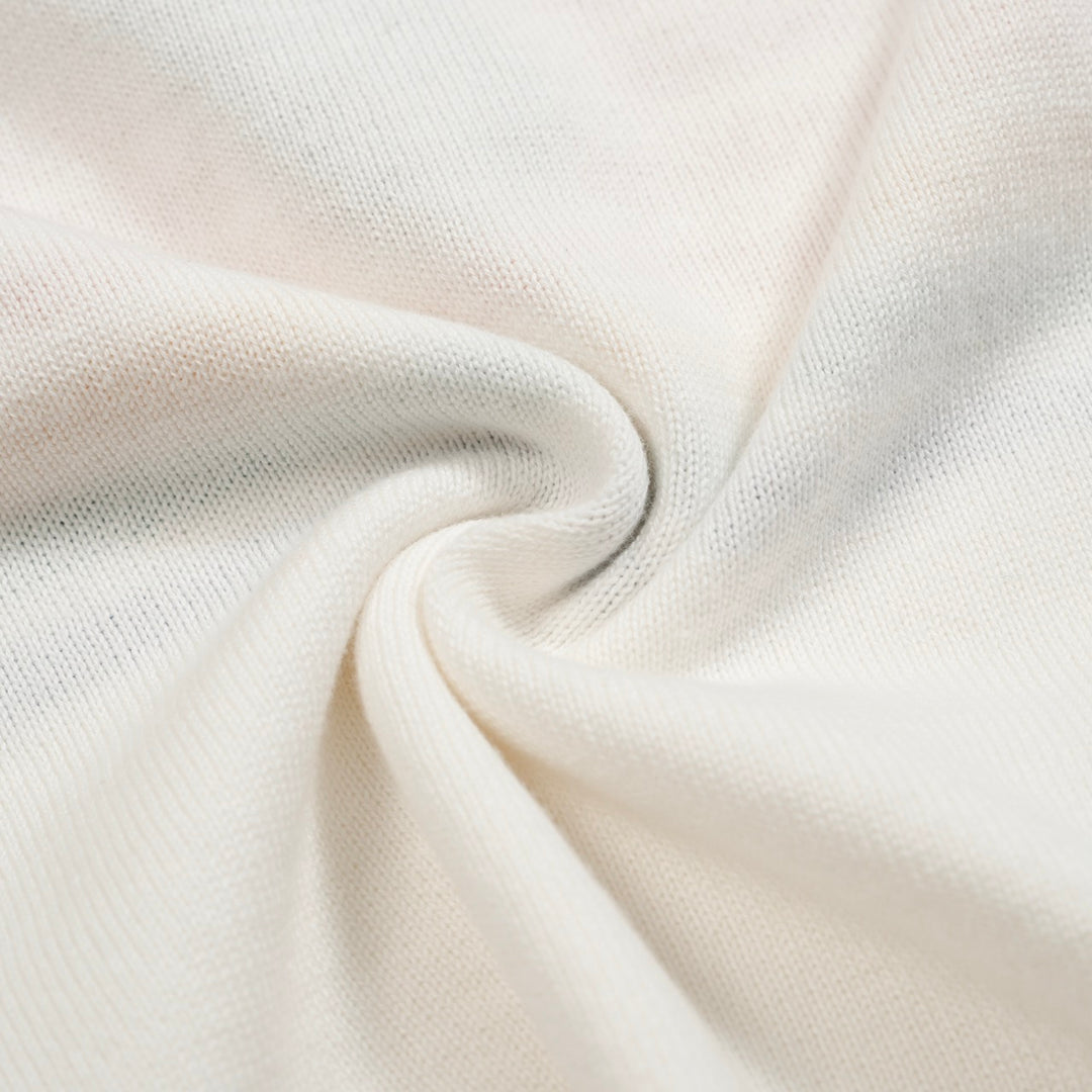 Dames retro witte regenboogstreep gebreide set met zonafbeelding