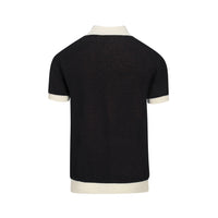 Men's black heart-shaped jacquard knitted cardigan