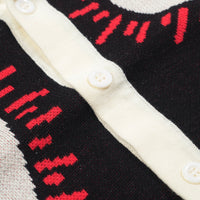 Men's black heart-shaped jacquard knitted cardigan
