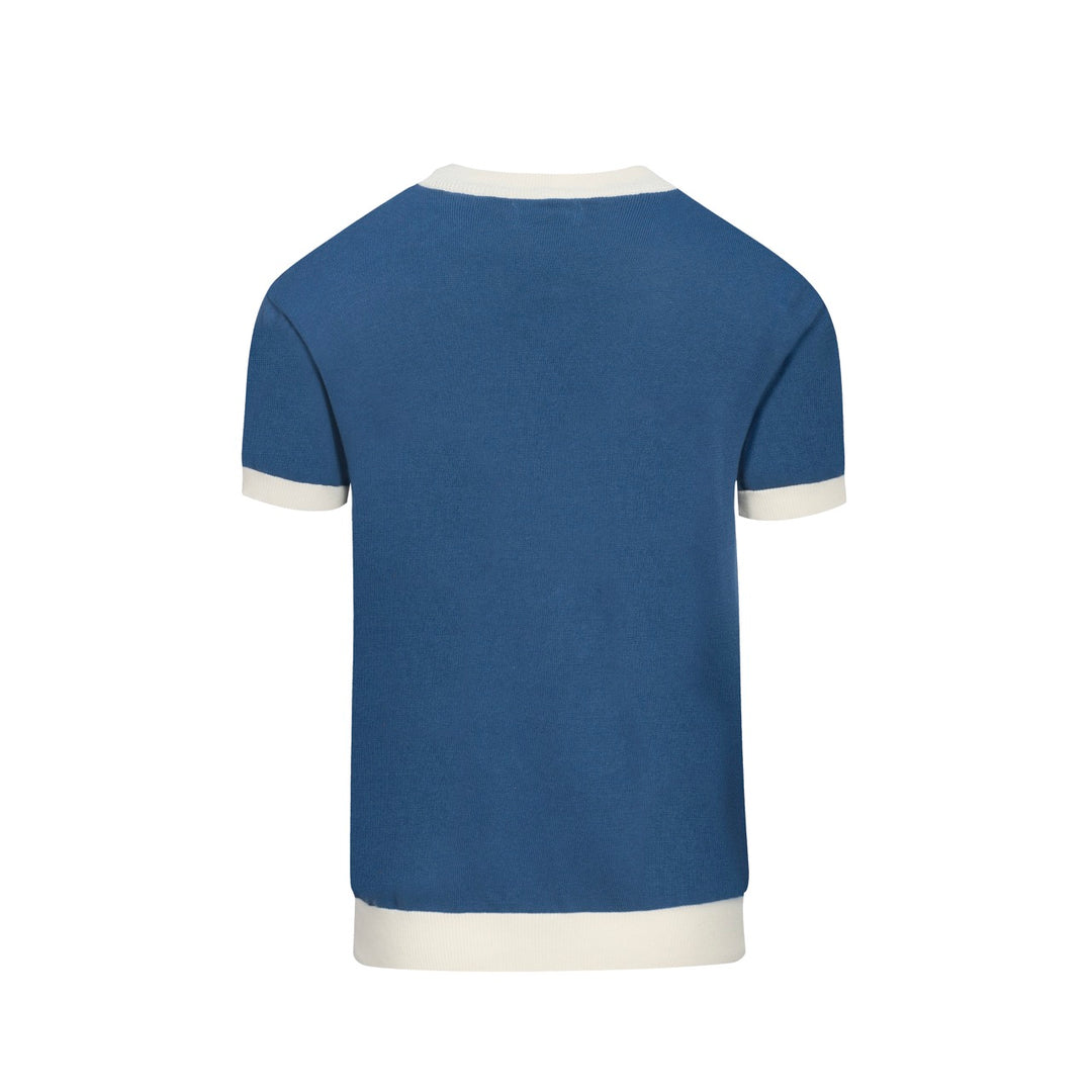 Men's Blue Animal jacquard knit T-shirt - Designed by Jessica Molina