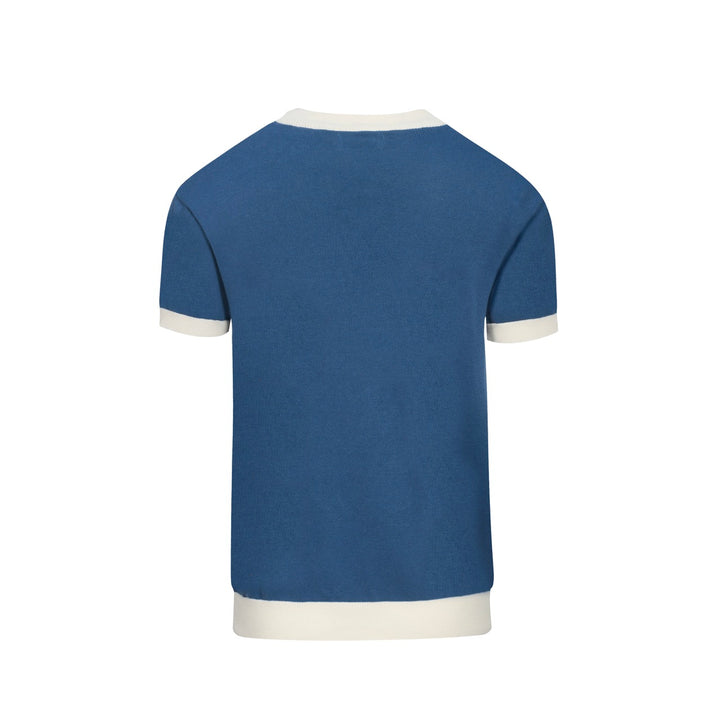Men's Blue Animal jacquard knit T-shirt - Designed by Jessica Molina