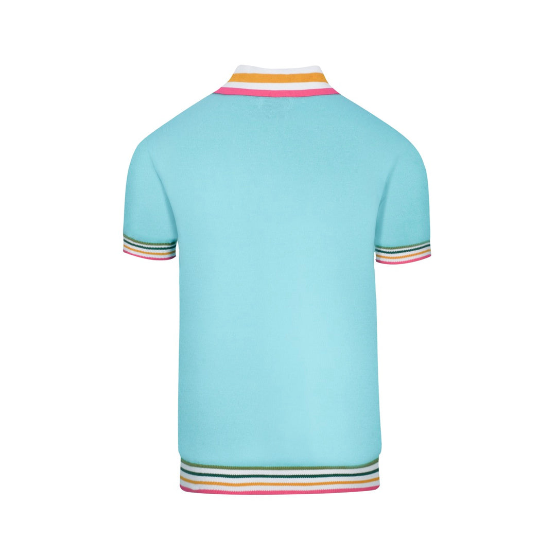 Men's sky blue striped collage cardigan