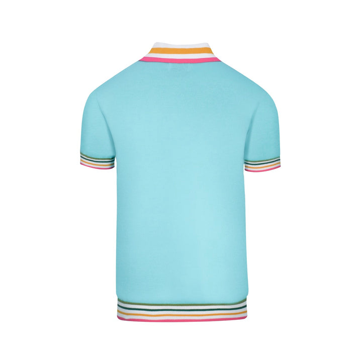 Men's sky blue striped collage cardigan