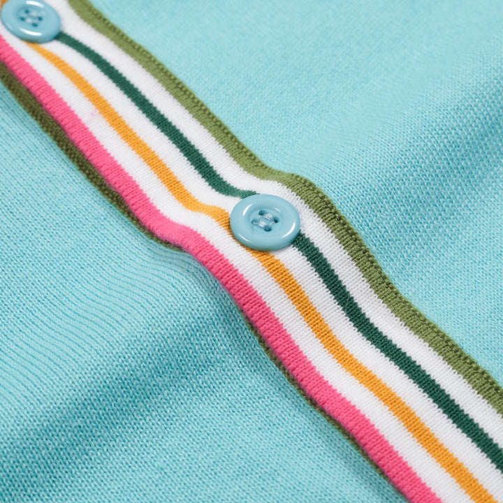Men's sky blue striped collage cardigan