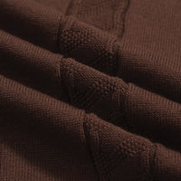 Men's brown textured knitted cardigan