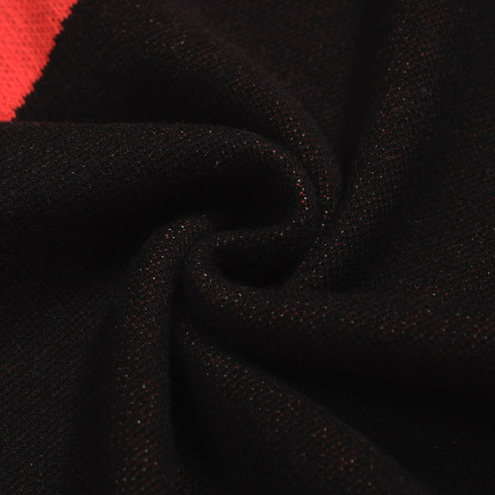 Polo à la mode tricoté rétro noir pour hommes