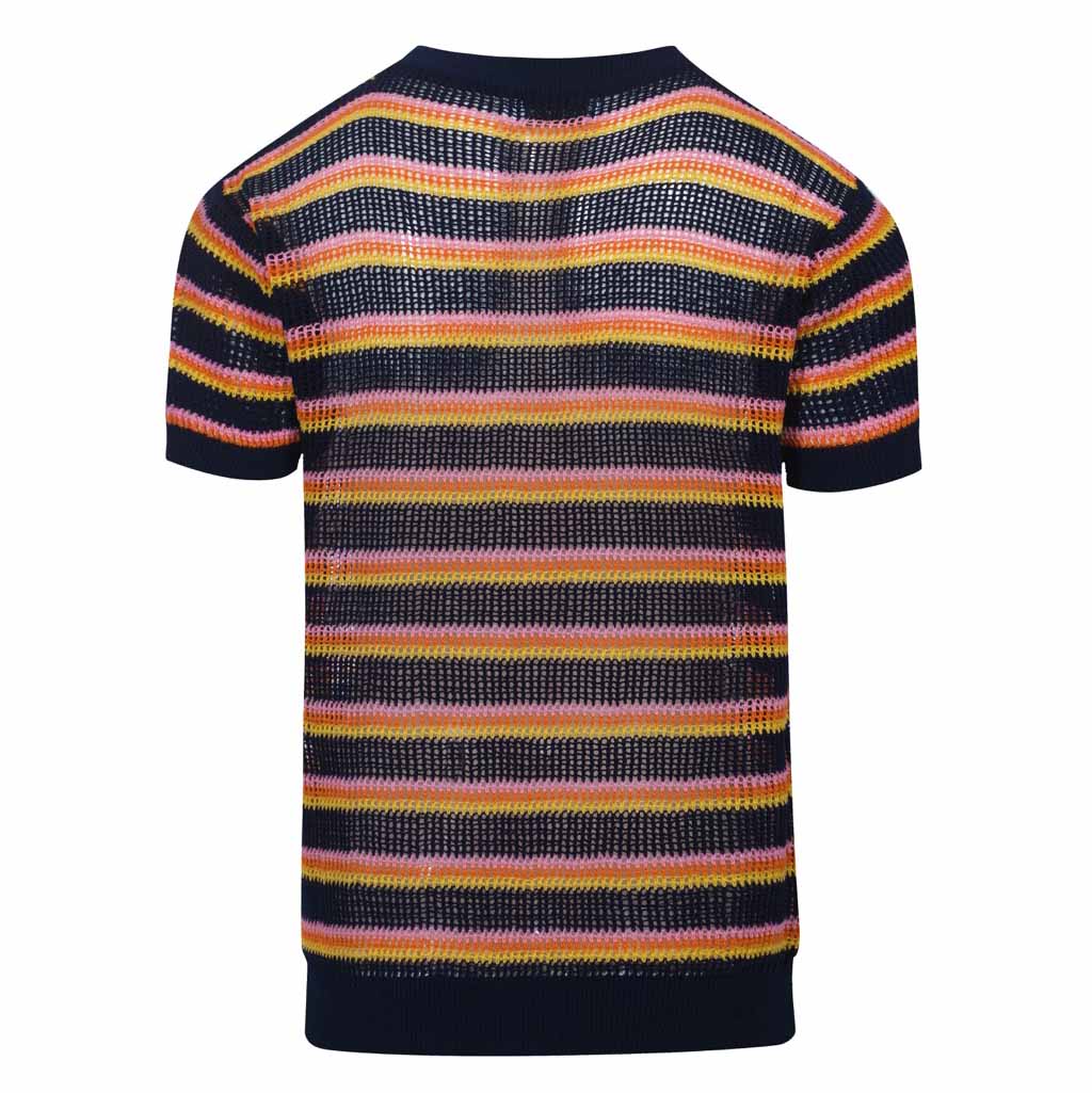 Men's black retro summer knitted T-shirt