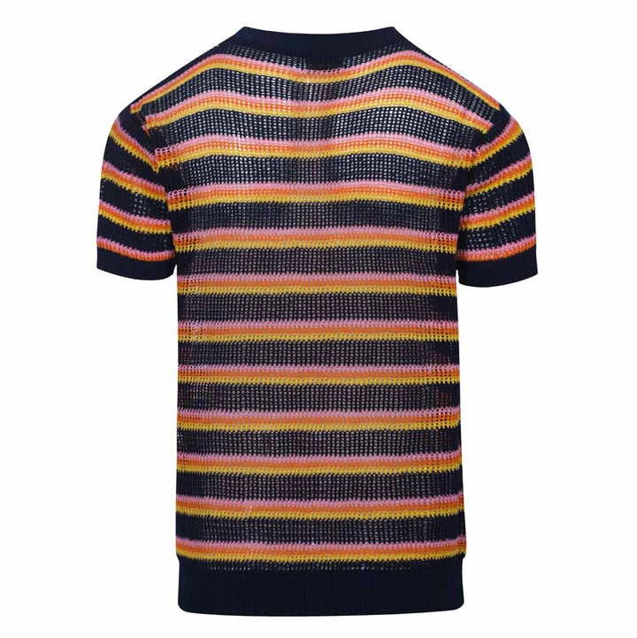 Men's black retro summer knitted T-shirt